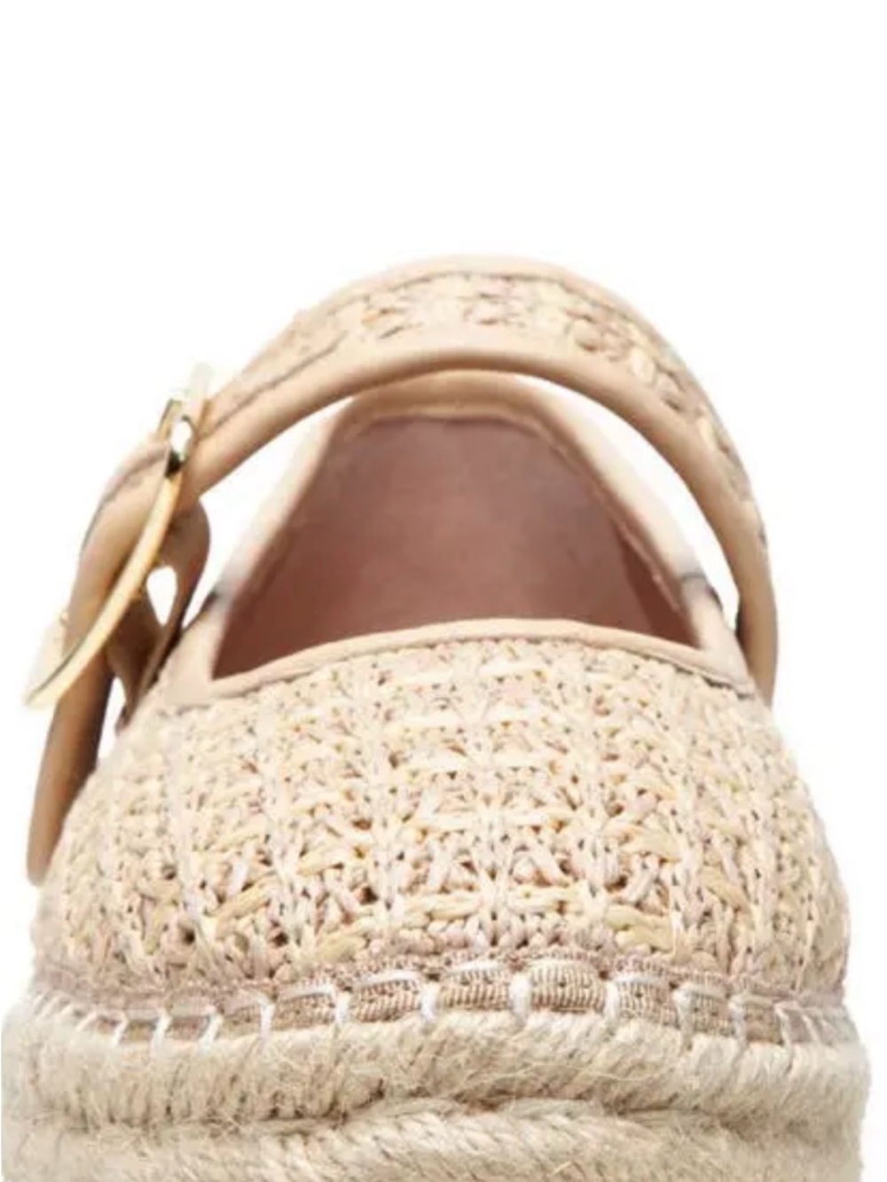 Paolo Beige Woven Espadrille Mary Jane with Buckle